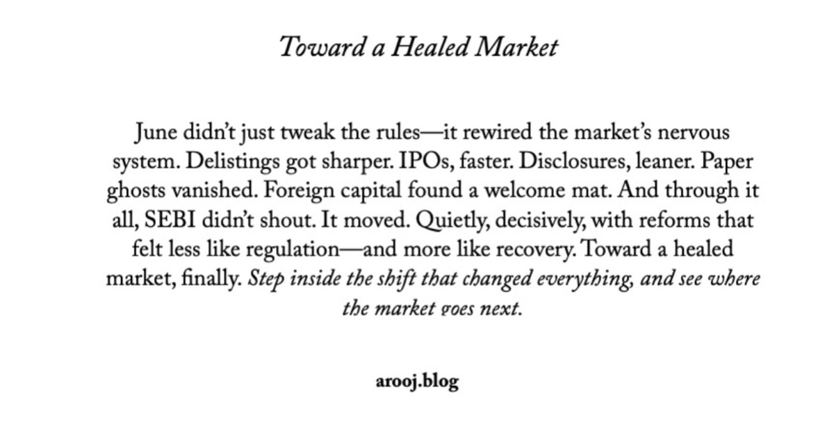 Toward a Healed Market